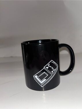 Black Ceramic Mug with White EMF Meter Graphic
